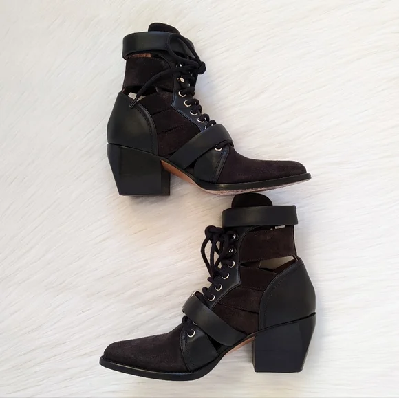Chloe Rylee Black Suede And Leather Boots | 37.5 - Picture 5 of 16